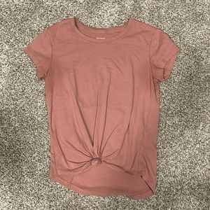 Abercrombie & Fitch Knotted Crew Tee - Soft A&F Collection in blush. Size XS